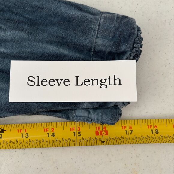 Parsley Sage Womens Lagenlook Button Up Top Small Artsy Distressed Grunge - Picture 6 of 8